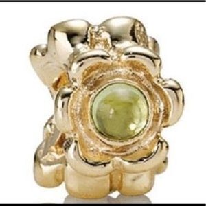 Pandora 14K Gold Peridot Flower Charm